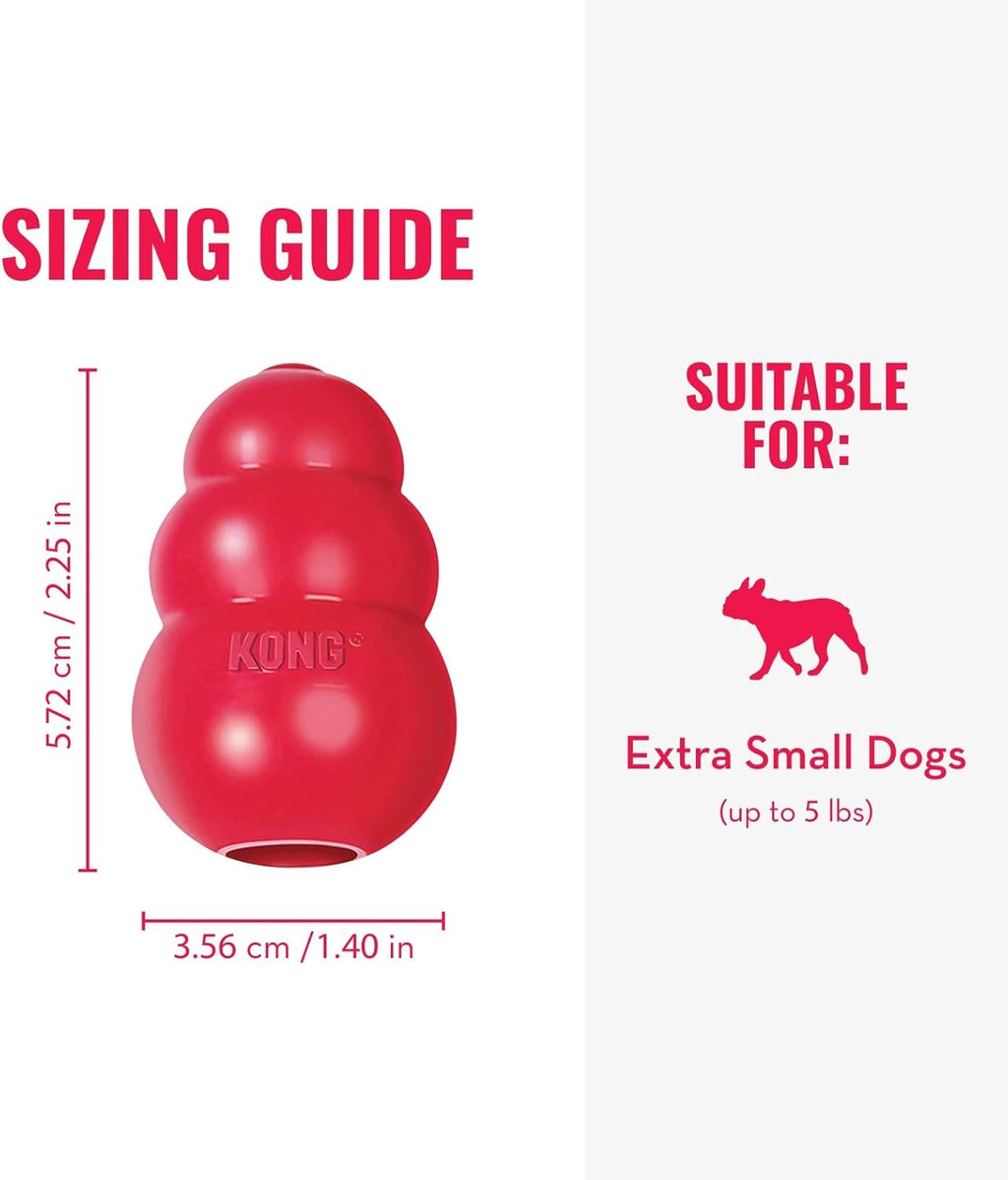 Classic Stuffable Dog Toy - Fetch & Chew Toy for Dogs - Treat-Filling Capabilities & Erratic Bounce for Extended Play Time - Durable Natural Rubber Material - for Extra Small Dogs