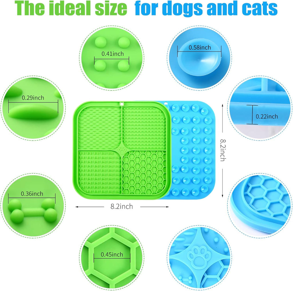 Lick Mat for Dogs, Premium Lick Pad with Suction Cups for Dog Anxiety Relief, Slow Feeder Dog Bowls, Bathing, Grooming and Training.