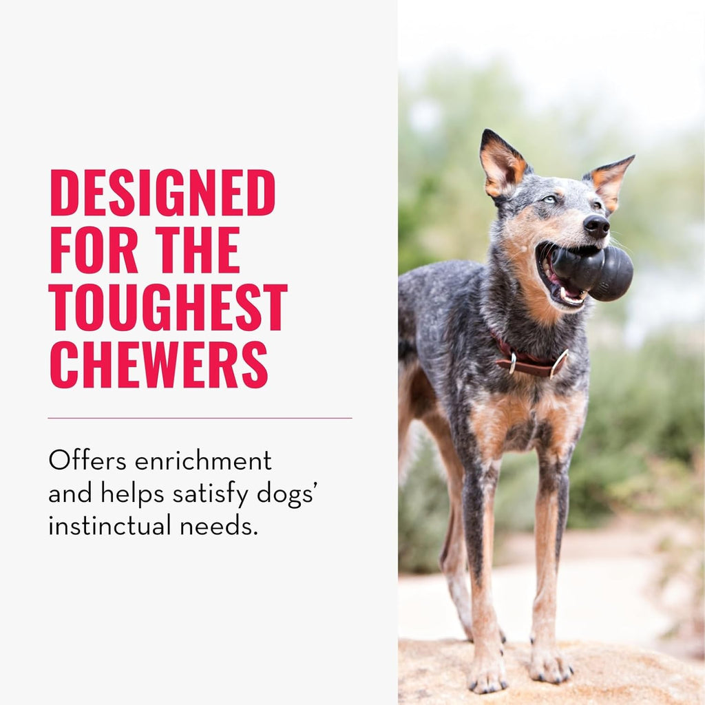 Extreme Dog Toy - Fetch & Chew Toy - Treat-Filling Capabilities & Erratic Bounce for Extended Play Time Most Durable Natural Rubber Material - for Power Chewers - for Small Dogs